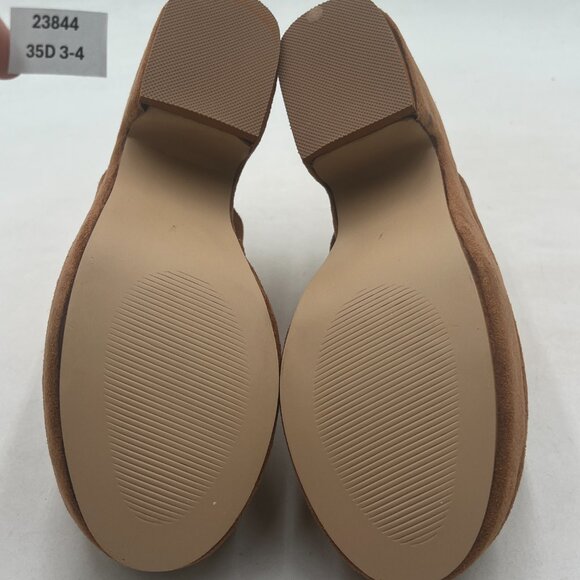 Pazzion Brown Comfy Platform Round Toe Mules Clogs Slip On Chunky High Heel Shoe - Picture 7 of 8